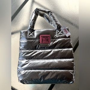 - Justice Silver Puffer Moon Tote Bag